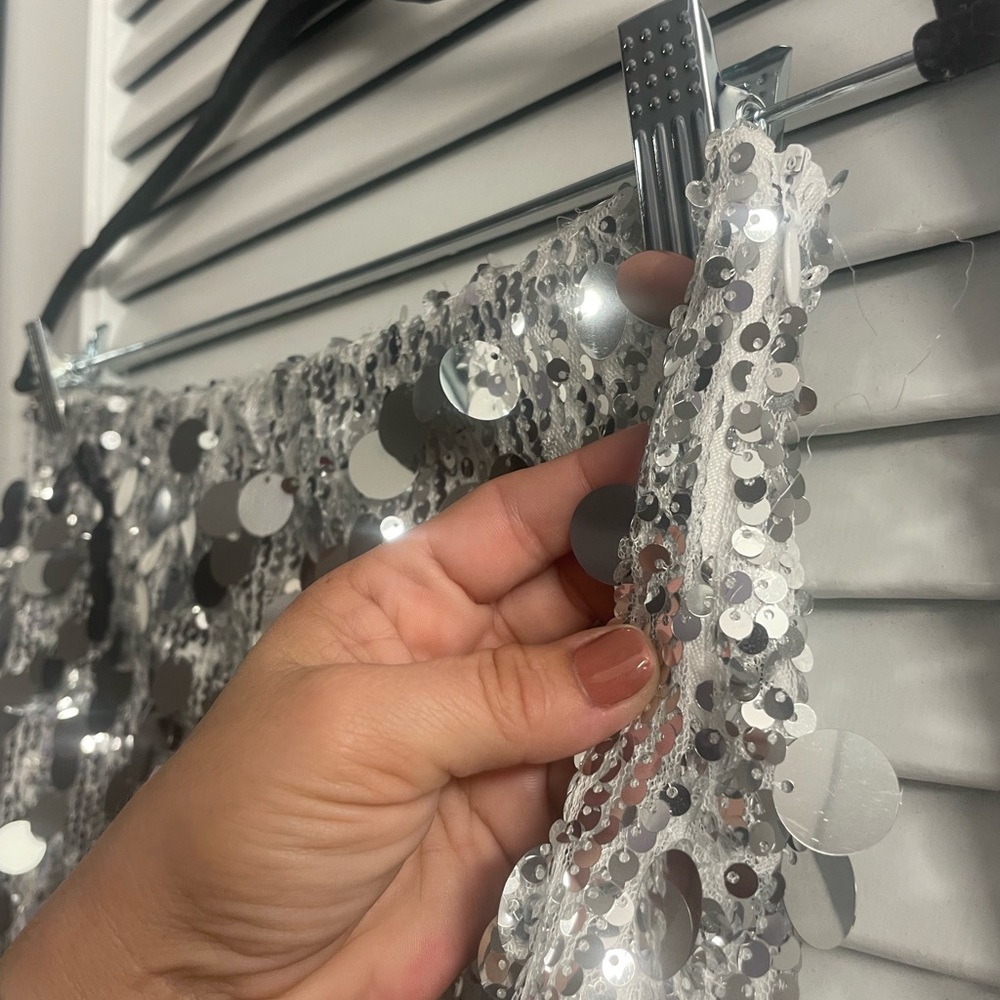 Size Large Disco Ball Mini Skirt, Side Zip Extra Stretch - Picture 3 of 4